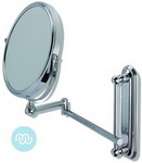 Chrome wall mirror 5x magnification, 20cm diameter mirror. backplate 18.5cm. Extends to 35cm 