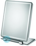 Chrome oblong folding mirror, Mirror height 24cm by mirror width 20cm. Overall height 26cm. Base 20.5cm width by 11cm depth