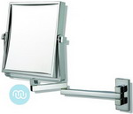 Chrome wall mirror 3x magnification, Mirror 20cm square. Backplate 8.5cm. Extends to 29cm