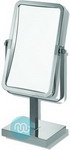 Chrome Oblong Mirror, mirror 25cm by 16cm. Overall height 37cm. Base 14.5cm x 10.5cm