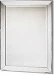 Contemporary Bevelled edge mirror frame with silver leaf finish.