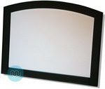 Contemporary Black  Glass Overmantle Mirror