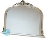 This french styled overmantle mirror has a Silver wooden frame is a traditional design and finished by hand. This ornamental decoration includes will fit in both traditional and contemporary settings.