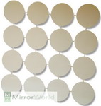 Modern Square Mirror Made from 16 Circles