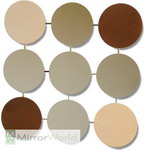 Modern Square Mirror Made from 12 Circles of mixed suede and mirror glass