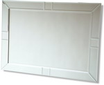 Contemporary Rectangular 13 Pce Glass Bevelled Mirror will enhance any room creating light and space.