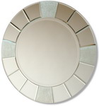 Stunning Round Mirror with crackled Inlay Bevelled Mirror 20