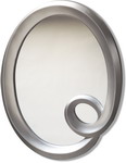 Oval Swirled Wht Silver Mirror