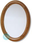 Oval Mirror in sold natural timber with carved addornments