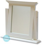 Solid timber dressing table mirror with adjustable tilt, white finish