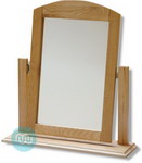 Solid timber dressing table mirror with adjustable tilt, arched top