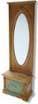 Large free standing oval dressing mirror, with tilt adjustment and integrated drawer