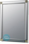 Modern silver mirror with Gold Square corners and silver inside edge.