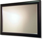 One of our most popular design, Satin black with a silver edge, bevelled mirror, available in many sizes.