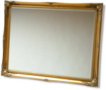 One of our most popular ornate mirrors, a 75mm gold swept frame with a bevelled mirror. Available in many sizes.