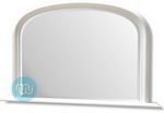 White Overmantle with bevelled Mirror 47 x 31 Inches