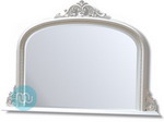 White Carved Overmantle with Bevelled Mirror 49 x 36 Inches