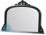 Black Decorative Overmantle with plain mirror 49 x 36 Inches