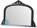 Black Carved Overmantle with Bevelled Mirror 49 x 36 Inches