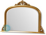 This beautiful Gold Overmantle Aged Mirror has a classic design featuring a large Bevelled mirror and carved flora frame detailing. 