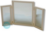Triple freestanding dressing table mirror cream / ivory frame