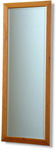 Wide flat antiqued pine frame, bevelled mirror. Available in many sizes.