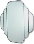 Stunning and unique Art Deco mirror made up of 5 mirrored sections finished in silver lead. Hand made and finished for exceptional quality