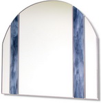 Art Deco Mirror Dome top with Twin Sky Blue Panels. Hand made and finished for exceptional quality