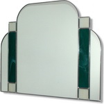 Beautiful Art Deco Period Overmantle mirror with Twin Jade Panels. Hand made and finished for exceptional quality