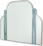 1930's period deco mirror with 5 sections and twin aqua marine panels. Hand made and finished for exceptional quality