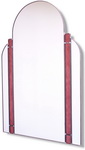 Traditional 1940's period round top Overmantle mirror with twin Pink panels. Hand made and finished for exceptional quality