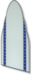 5 Piece Arched Art Deco Mirror with twin blue panels. Hand made and finished for exceptional quality