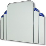 Traditional Art Nouveau Overmantle Mirror with Blue sections. Hand made and finished for exceptional quality