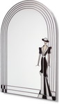 1920's Art Deco Ladies Motif Mirror with Coloured panels and silver leading. Hand made and finished for exceptional quality