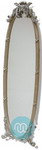 Antique Style Silver Oval Cheval Mirror 
