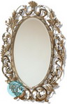 Antique Decorative Oval Silver Frame Mirror