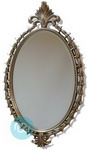 Antique Decorative Oval Silver Frame Mirror