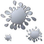 Acrylic large Splash Mirror.  Buy now and get four free extra single mini splashes.