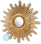 Gold Sunburst Convex Mirror