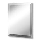 Bevel edge mirror with diamond cut triangle design, on a pitched edge