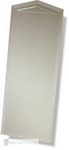 Tall bevel edge mirror with a diamond cut triangle design in a pitched top