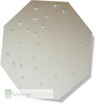 Beautiful octagonal mirror, with stunning diamond cut design, straight cut edge