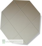 Beautiful octagonal mirror, with contemporary diamond cut design, straight cut edge