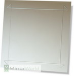 Contemporary Diamond cut design in a square mirror