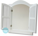 White / Ivory Dressing Table Arched Mirror 23 x 30 Inches