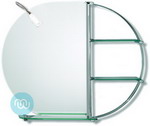 Stylish, Overhead lit bathroom mirrors with practical integrated shelves 950 x 780 mm