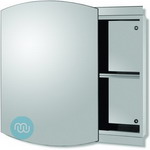 Beautiful, modern and very practical, stainless steel bathroom cabinet with integrated mirror 460 x 660 x 120 mm