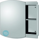 Beautiful, modern and very practical, stainless steel bathroom cabinet with integrated mirror 700 x 500 x 110 mm
