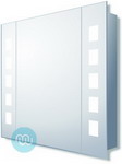 Mist etch and back lit, modern, practical, stainless steel bathroom cabinet with integrated mirror 650 x 600 x 125 mm