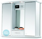White, with integrated lights and shaver socket, Elegent bathroom cabinet 700 x 620 x 300 mm